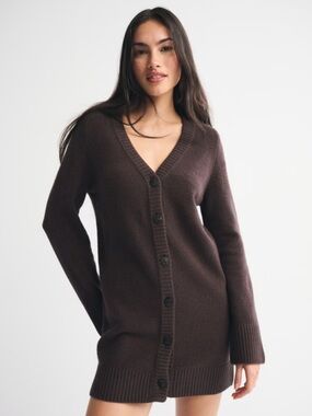 Abercrombie Long-Sleeve Cardigan Mini Sweater Dress